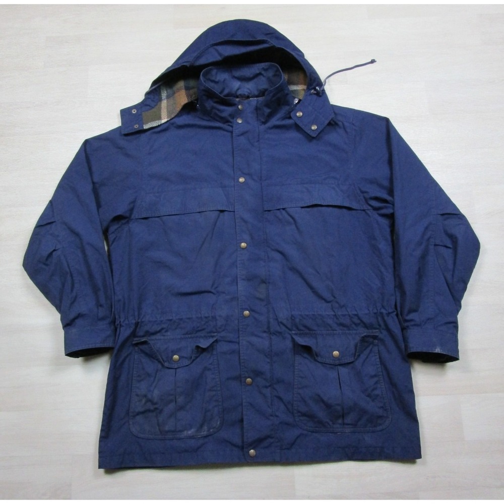 VINTAGE Eddie Bauer Wool Lined Mountain Parka Jacket Mens XL Tall Blue Hooded - Picture 1 of 15
